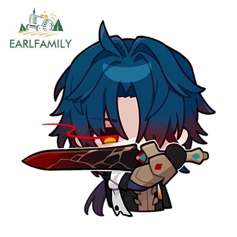 EARLFAMILY 13cm x 12.8cm Chibi Blade Car Sticker Cartoon Big Head Anime ...