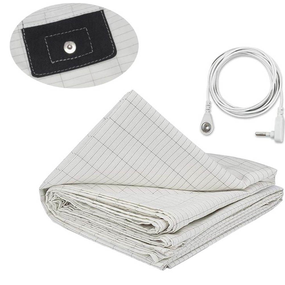 Lenzuola Con Messa A Terra Queen - 95% Cotone Biologico 5% Fibra Argento - Kit Grounding Per Sonno Sano