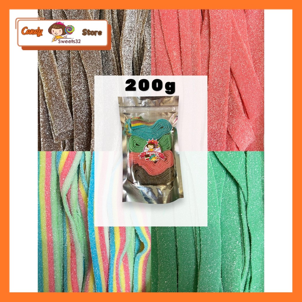 Sweets32【200g】Sour Belt Gula Jelly Sour Gummy Mix Fruit Flavor HALAL ...