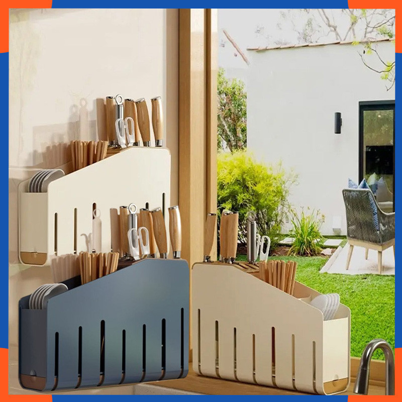 Wall Mounted Kitchen Organizer for Spoons Knives Forks Cook Utensil ...