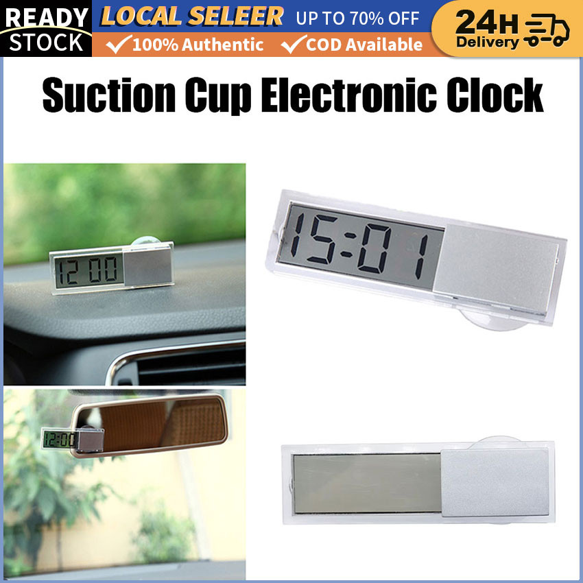 car sucker type clock Digital LCD Display Mini Electronic Clock ...