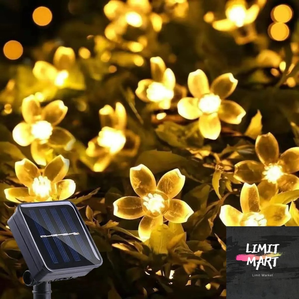 LMdecorRomanticFulllight Waterproof Raya Lampu Solar Cherry Lights ...