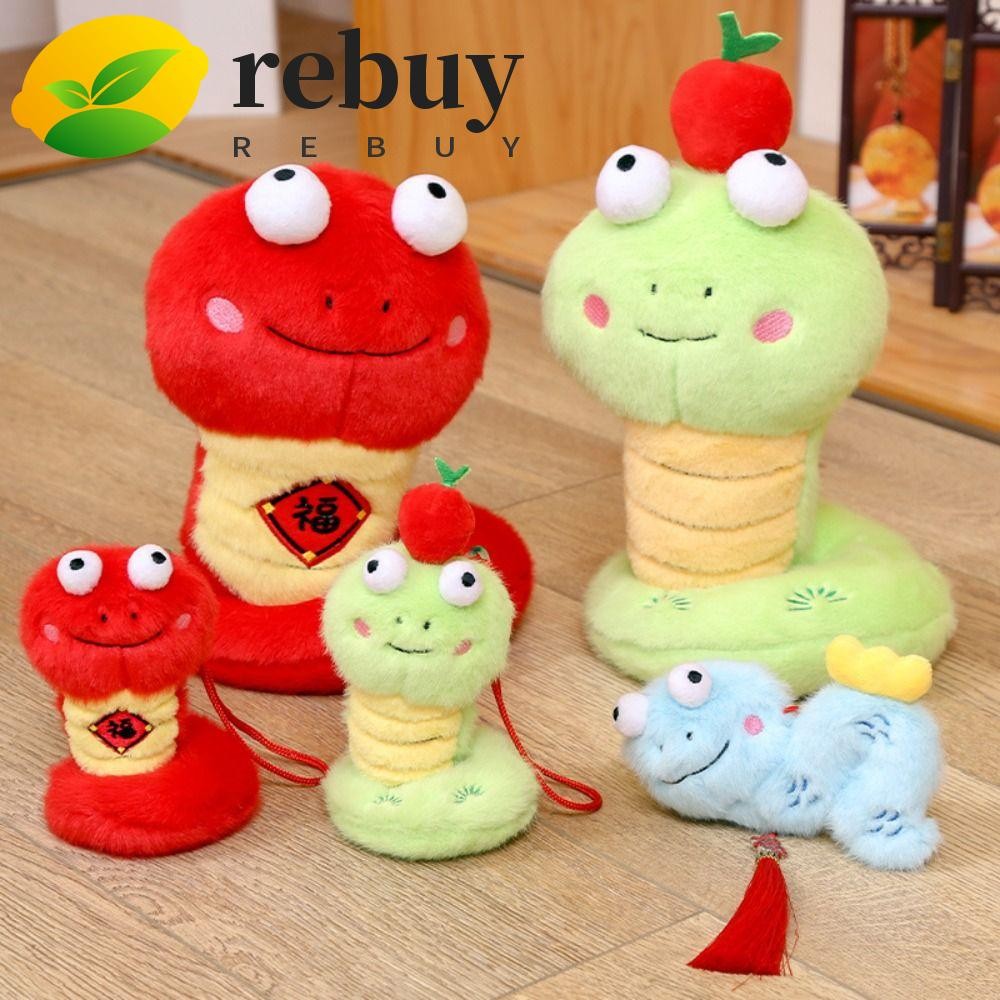 REBUY Snake Year Plush Toy, PP Cotton Big Eyes Snake Year Mascot Plush ...