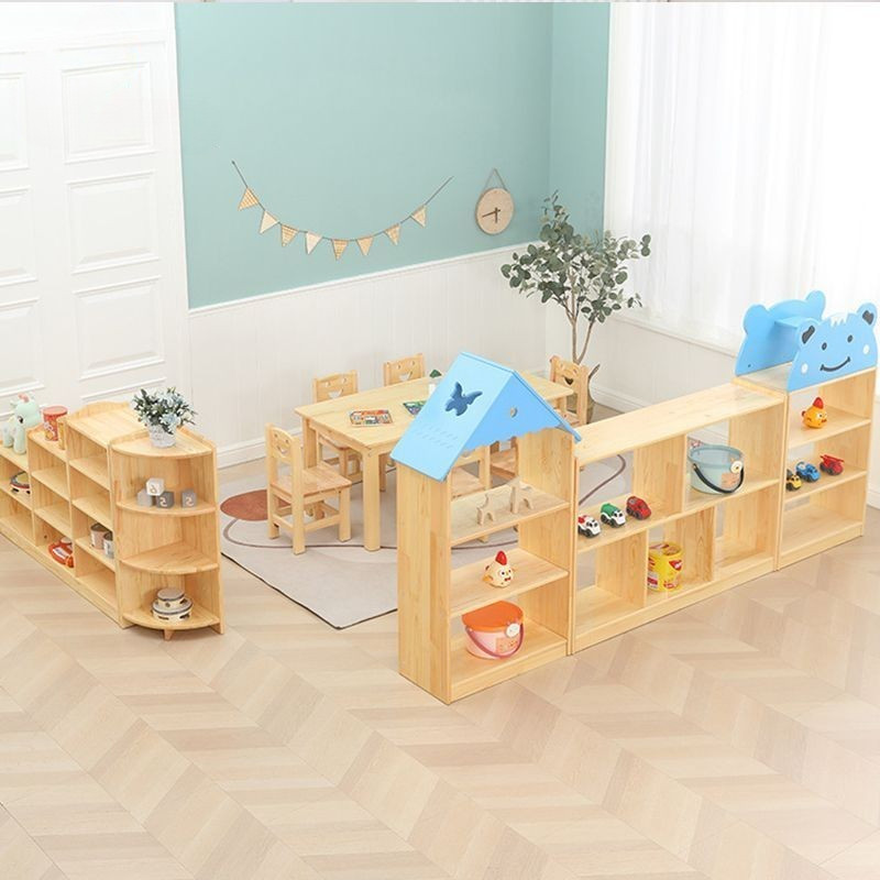 Kindergarten Solid Wood Toy Cabinet Area Corner Cabinet Children's ...