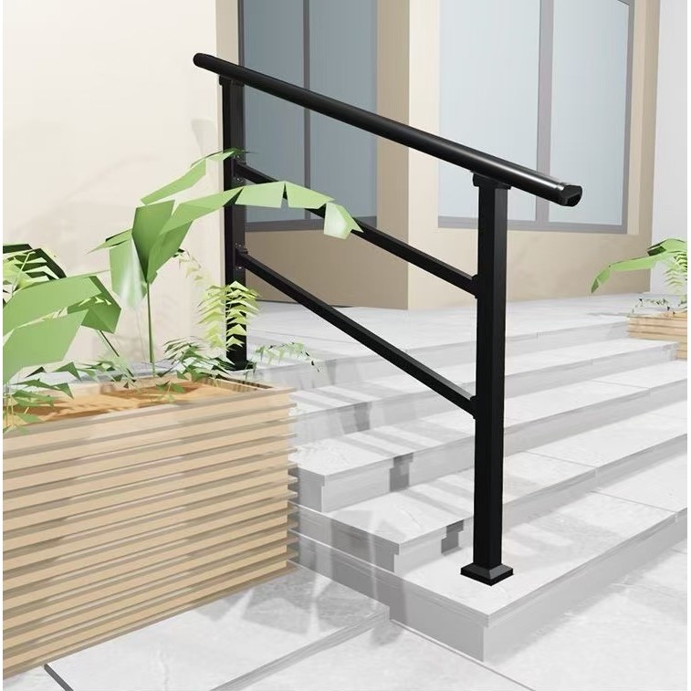 Outdoor Stairs Railing Easy Installation Steps Railing for Garden Steps ...