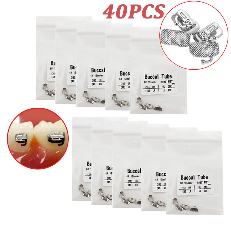 40pcs-10pack-dental-orthodontics-1st-2nd-molar-bondable-buccal-tubes