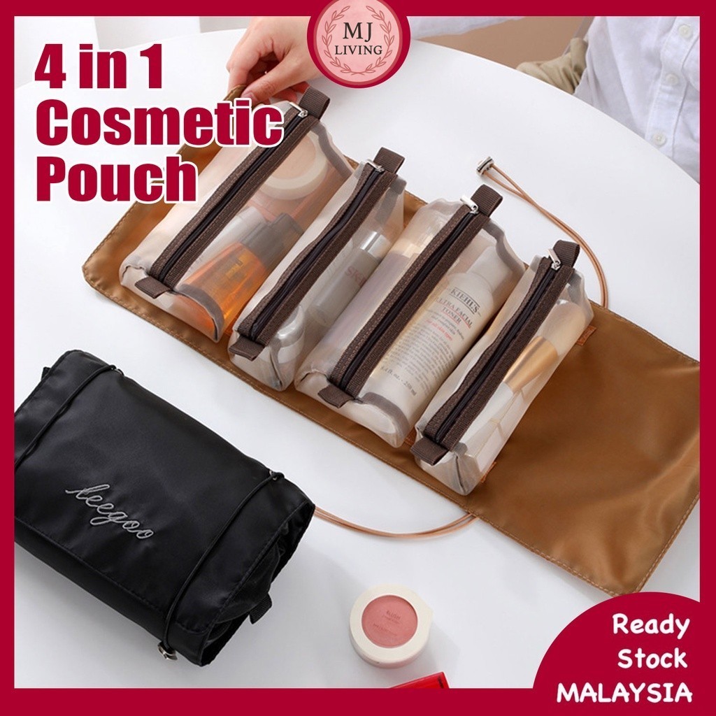 4 in 1 Foldable Travel Cosmetic Bag Storage Pouch Wall Hanging Toiletry ...