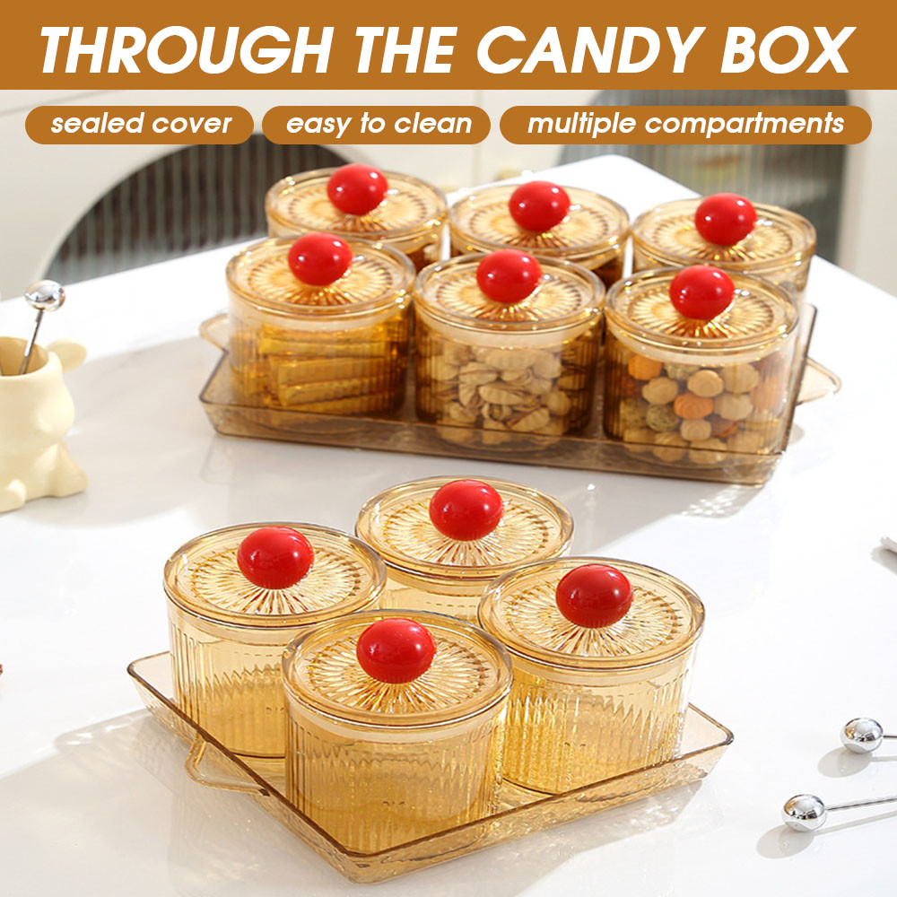 Tray Spice Jar Ramadan Candy Sealed Food 6In1 Jar Can Transparency Tray ...