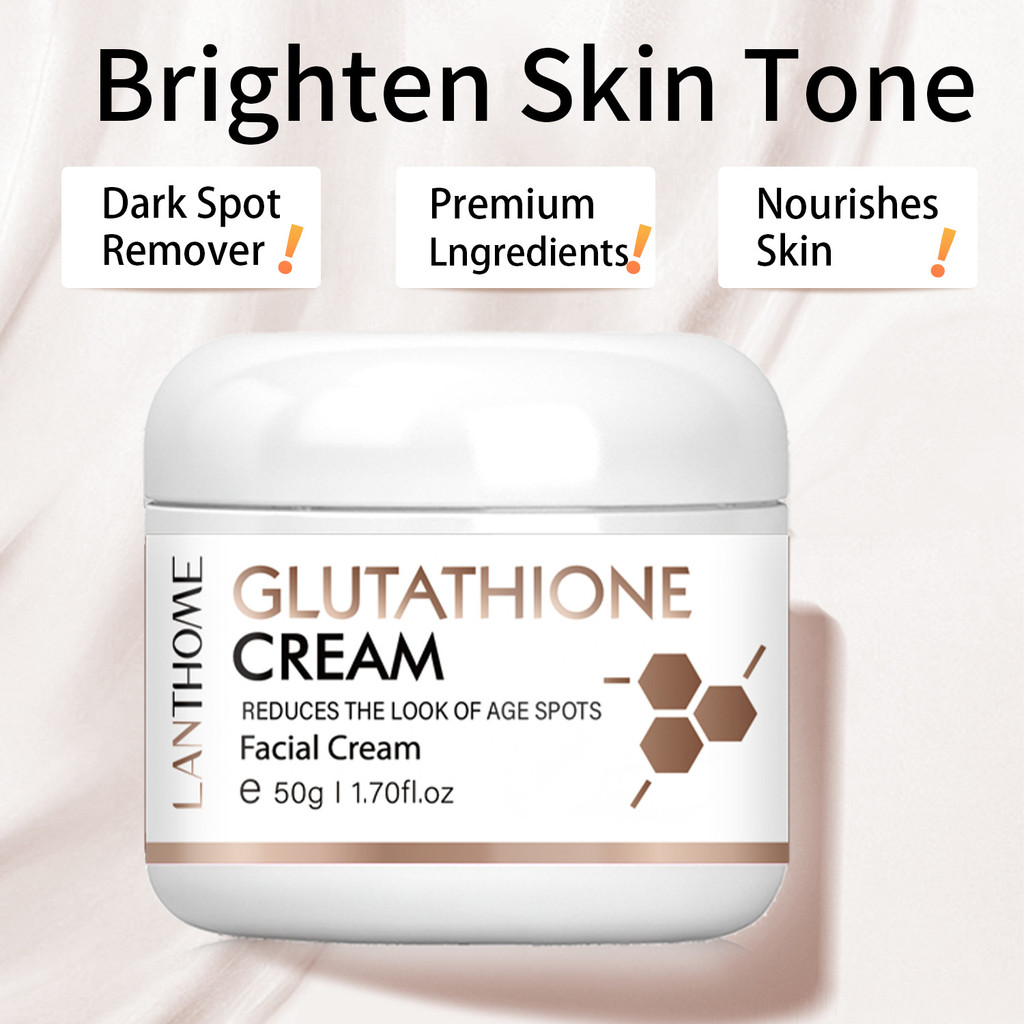 Glutathione Cream 50g Whitening Facial Cream Dark Spot Remover Anti Aging Brightening Skin Care Moisturizing Face Cream Lanthome