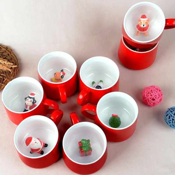 cute mug coffee tumbler thermos mug Cawan seramik Krismas cawan haiwan ...