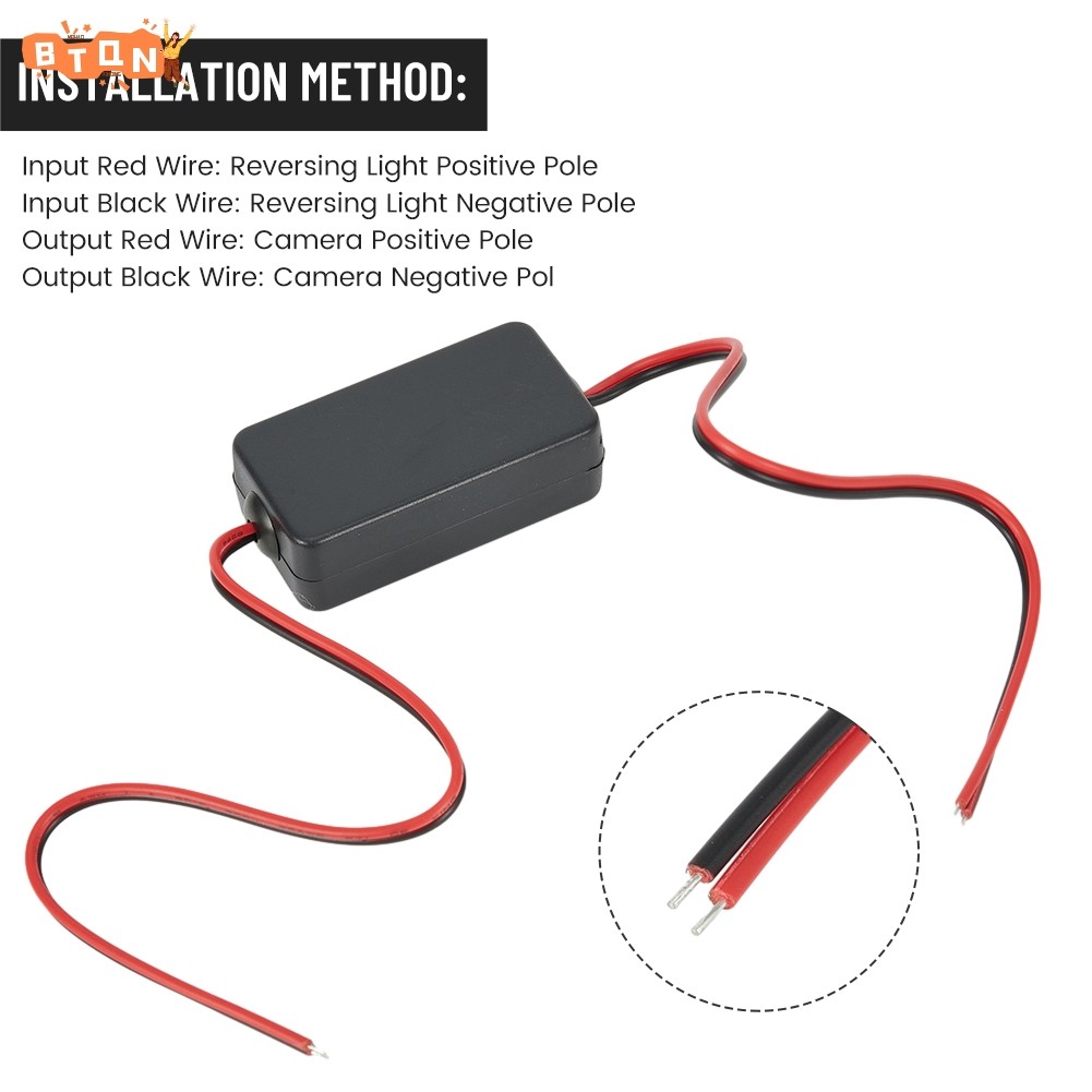 BTQN! Camera for Car Rear View Relay Capacitor Filter 12V DC Power ...