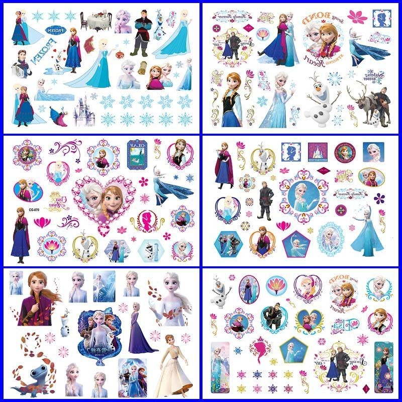Frozen Tattoo Stickers Children Snow White Non-Toxic Cartoon Elsa ...