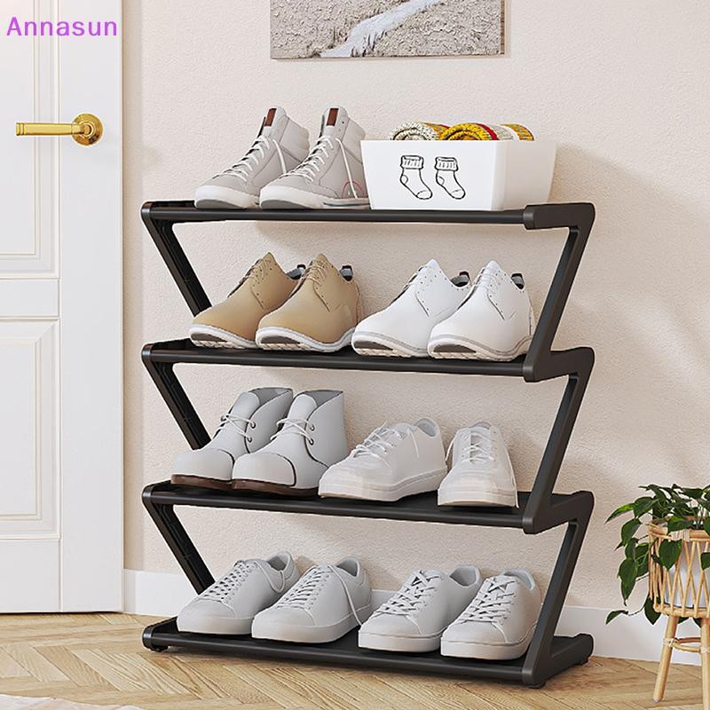 Annasun 4-Tier Shoe Rack Small Shoe Rack Organizer Modern Hallway Shoe ...