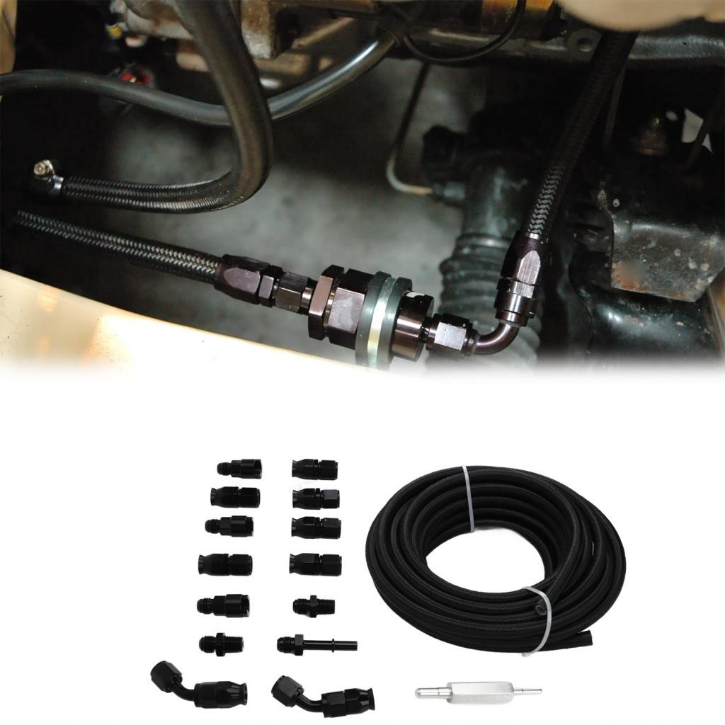 Honglai8 Fuel Line Fitting Kit Flexible 6AN 3/8in End Hose Anti Aging ...