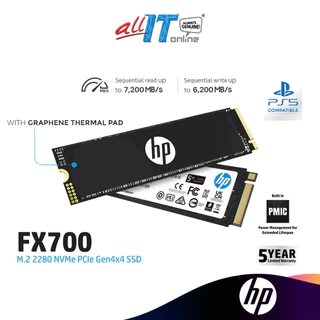 HP FX700 M.2 2280 NVMe PCIe Gen4x4 SSD (512GB) Internal SSD with Graphene Thermal Pad