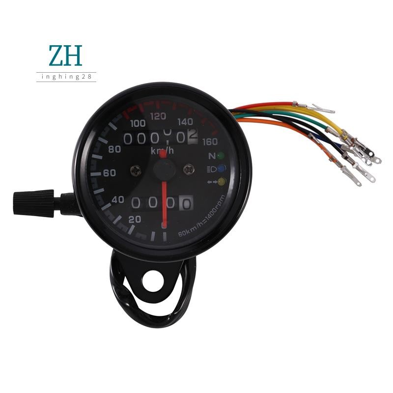 12V Motorcycle 0-160 Km/H Speedometer with LED Indicator Odometer ...