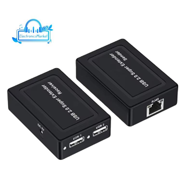 100M 2 Ports USB 2.0 Extender Via RJ45 Cat5e Cat6 Ethernet Network ...