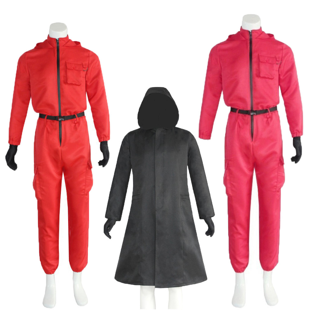 Korean Drama Calamari Game Cosplay Costume Red Jumpsuit Triangle ...