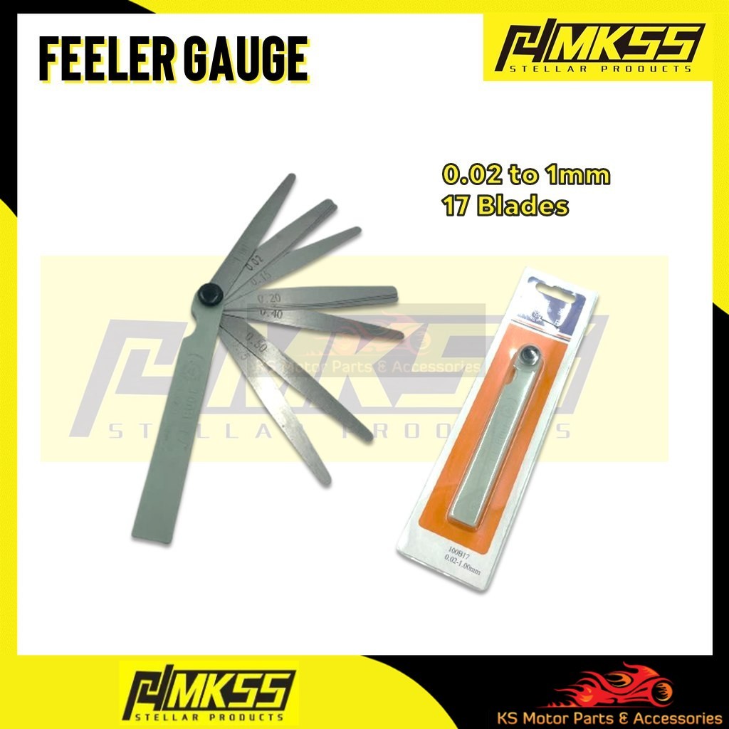 READY STOCK 0.02mm to 1.00mm 17 Blades Thickness Gap Filler Feeler ...