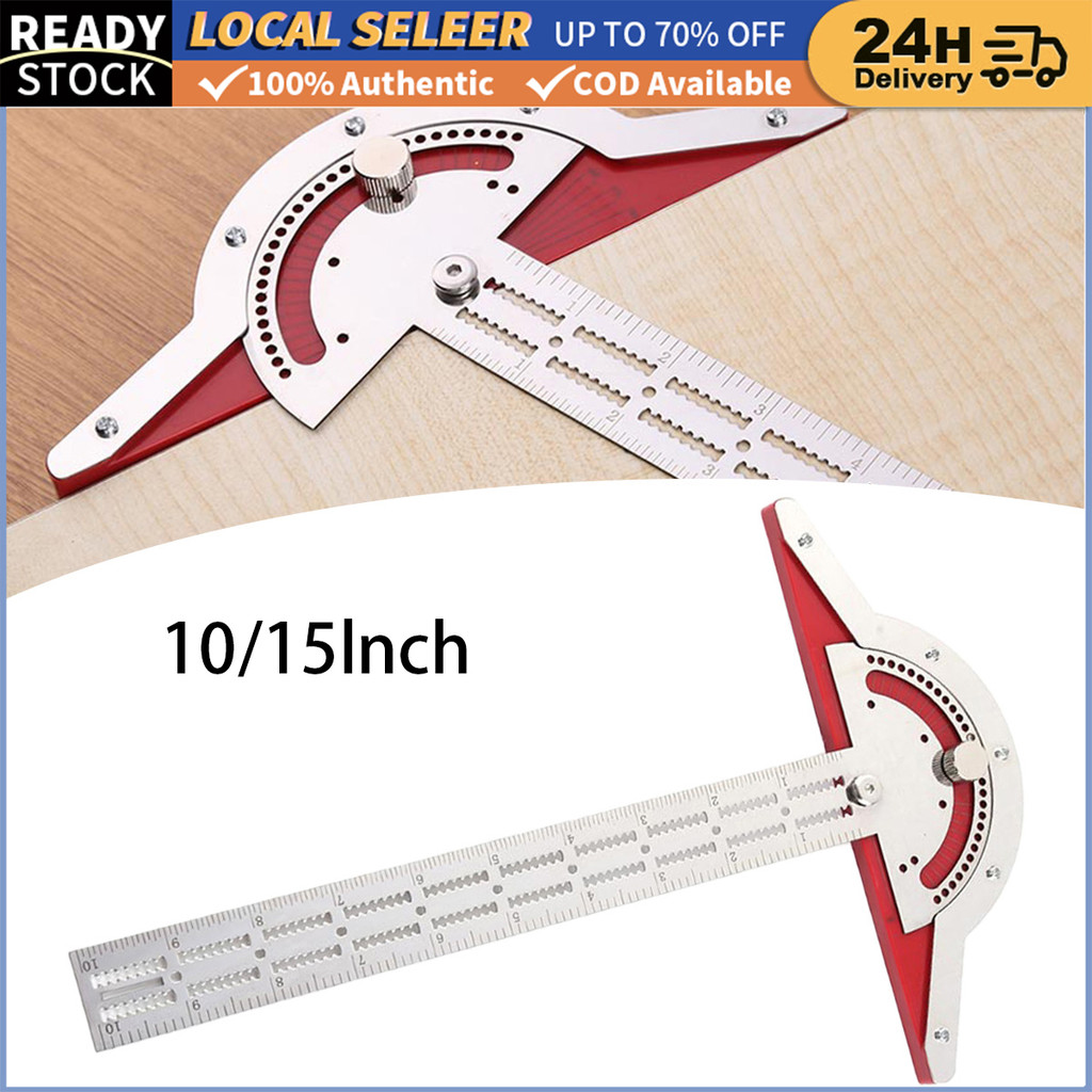 10/15 Inch Multi-Angle Edge Angle Ruler Metal Ruler Versatile Edge ...