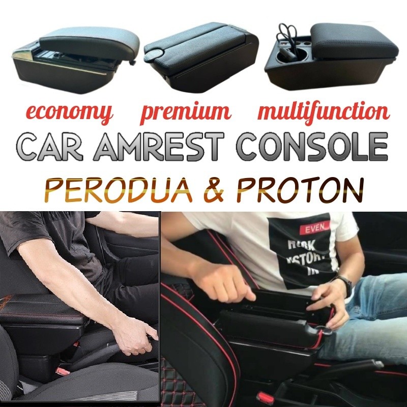 Armrest console Perodua Proton 7 USB Arm Rest Adjustable with Cup ...