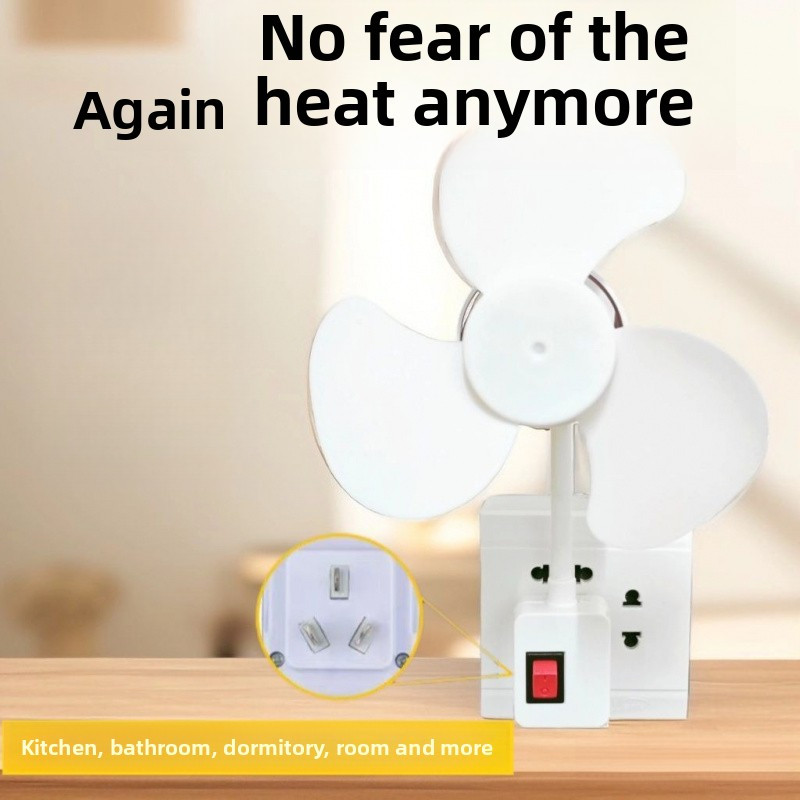 New Upgrade 3 Fan Blade Socket Fan Large Wind Power Mute Portable ...