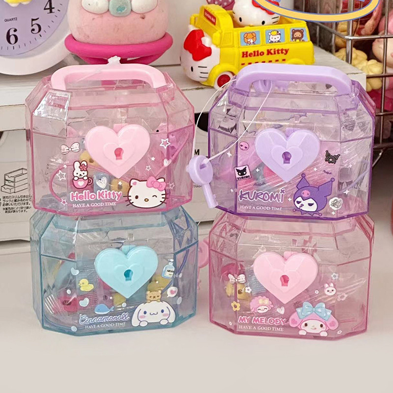 [MMBB] Kawaii Sanrio Kuromi Storage Box With Lock My Melody Treasure ...
