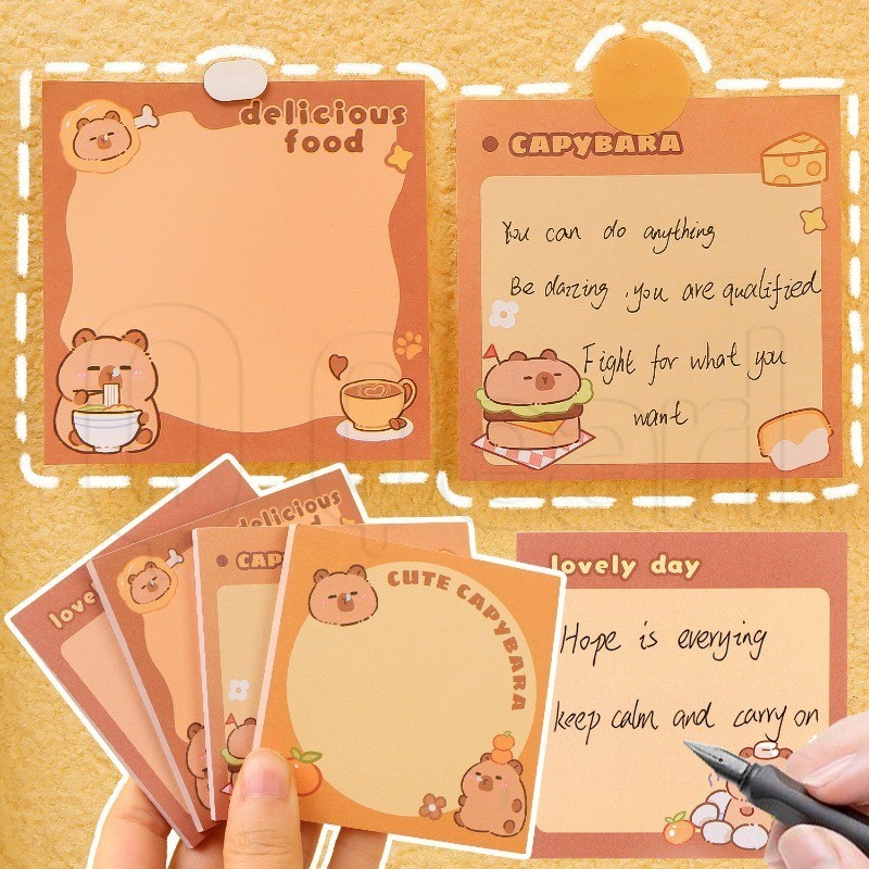 Capybara Sticky Notes - Cartoon Message Book - Notebook Marker Paper ...