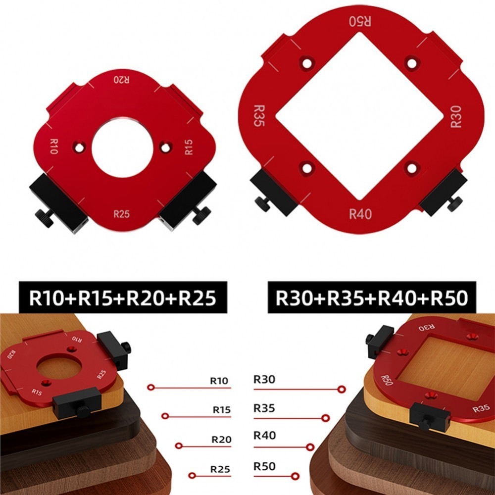 Woodworking Auxiliary Tools Aluminum Arc Template Set with Etched ...