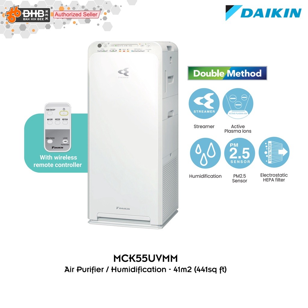 Daikin MCK55UVMM Air Purifier Dual Method ( Active Plasma + Streamer ...