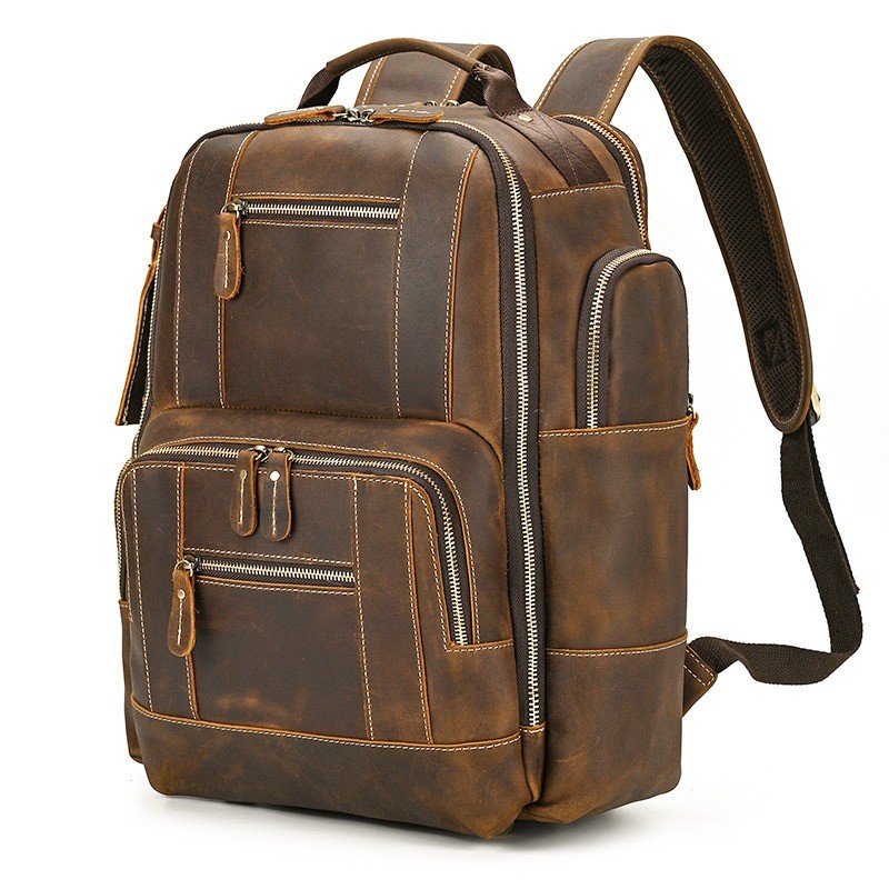 Royal Bagger Backpacks for Man Retro Crazy Horse Leather 15 Inch Laptop ...