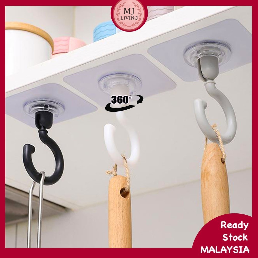 360° Rotary Adhesive Magic Hook Traceless Ceiling Hook Perforation-Free ...
