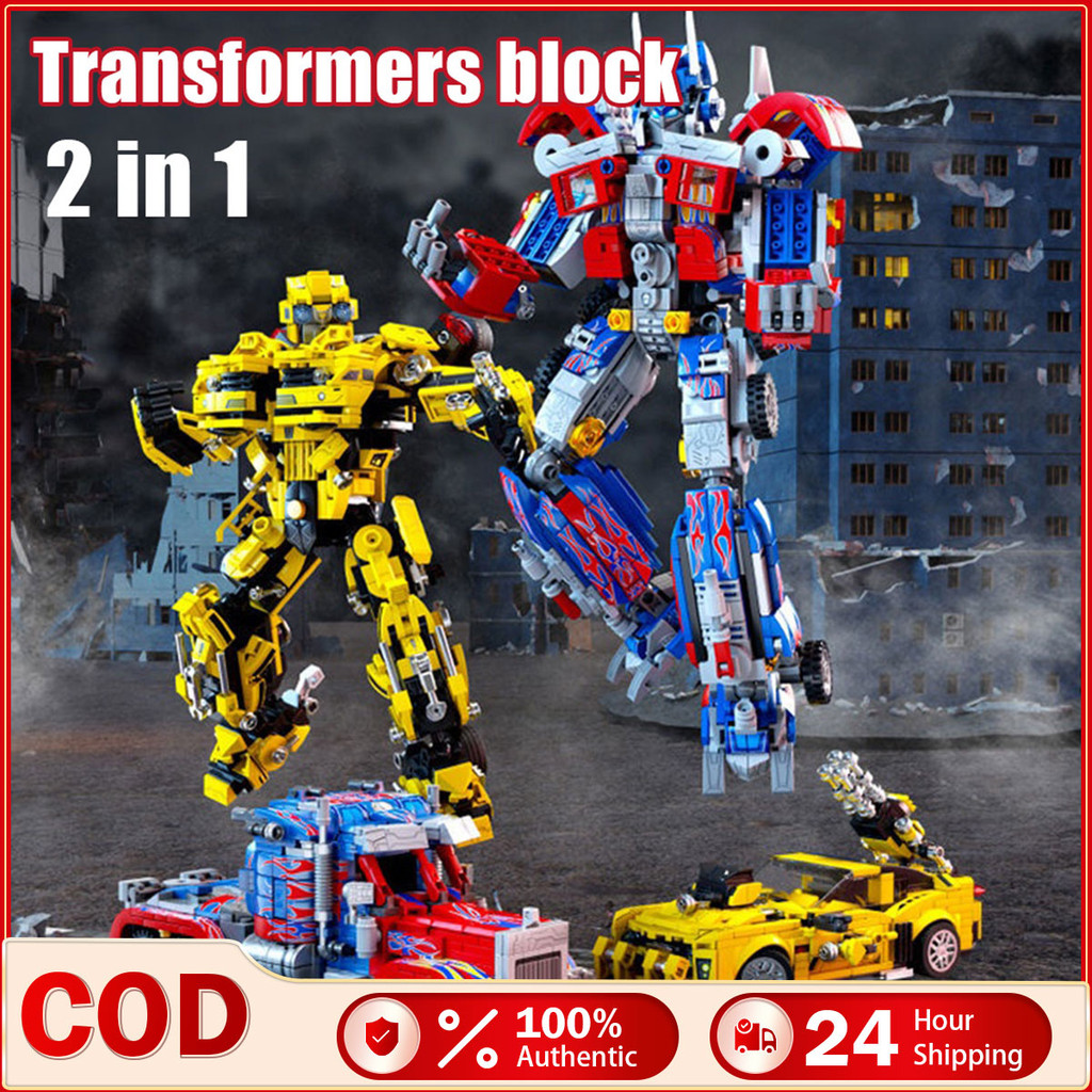2 in 1 Optimus Bumblebee Transformers Building Block Set model car ...