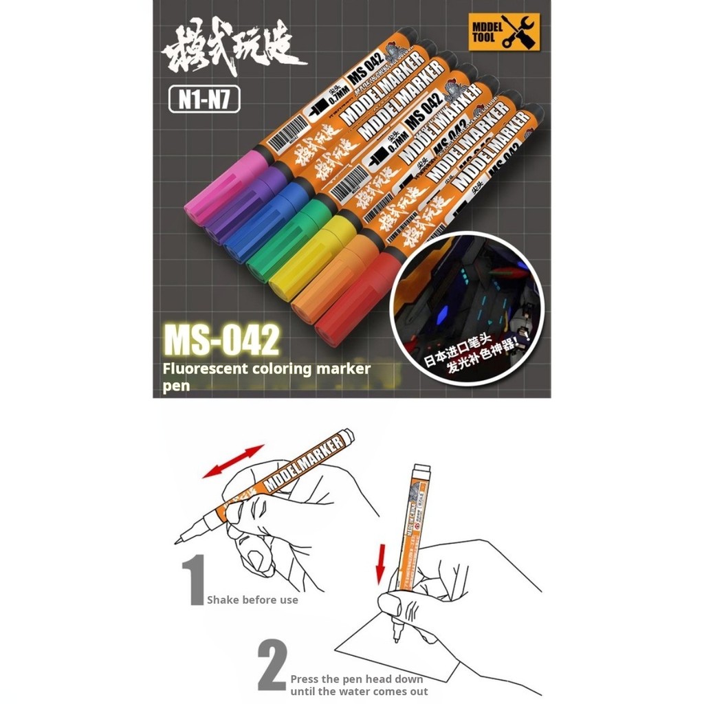Neon Coloring Markers Eraser Pen for Gundam Building DIY Model Making ...
