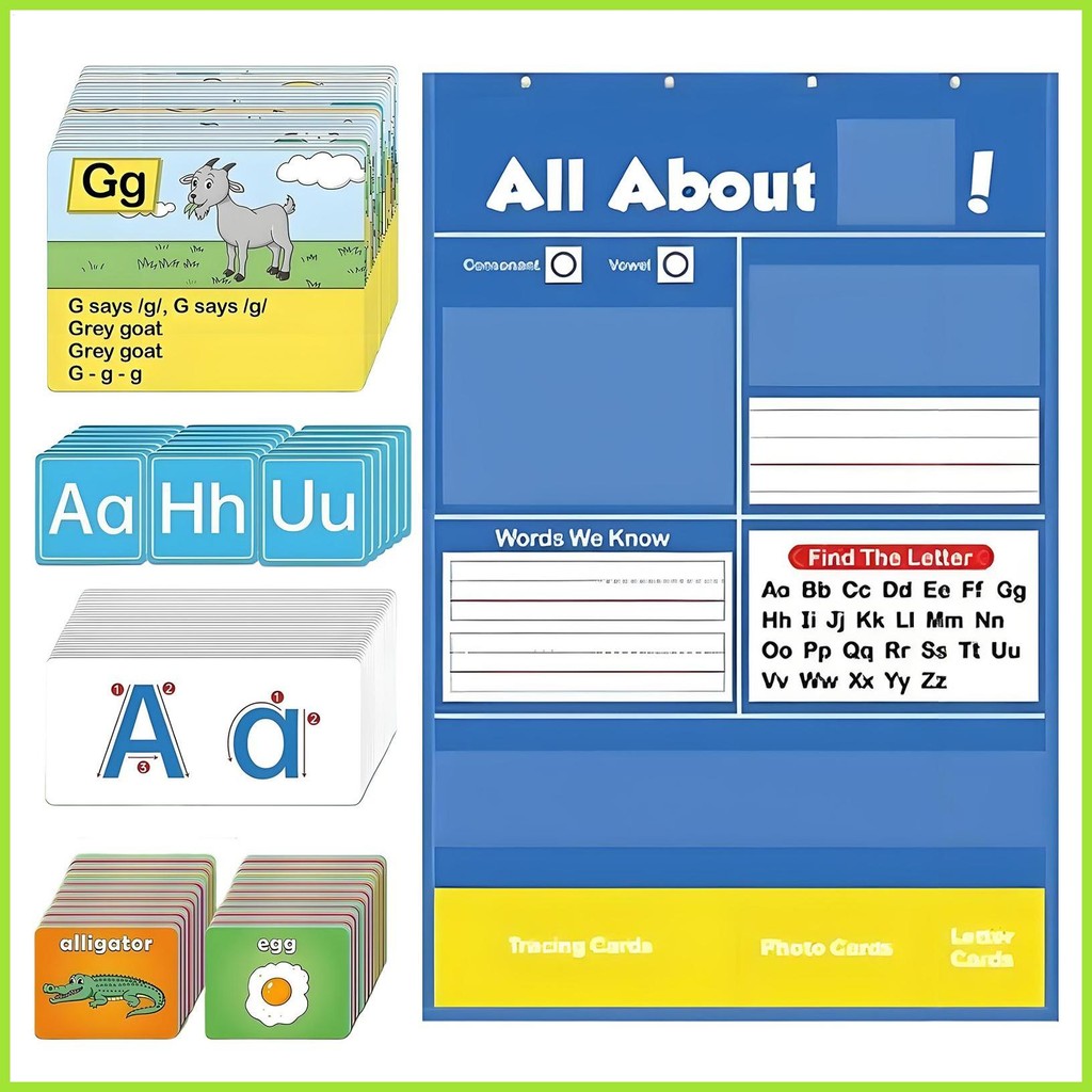 Alphabet Learning Pocket Chart Alphabet Wall Pocket Chart Interactive ...