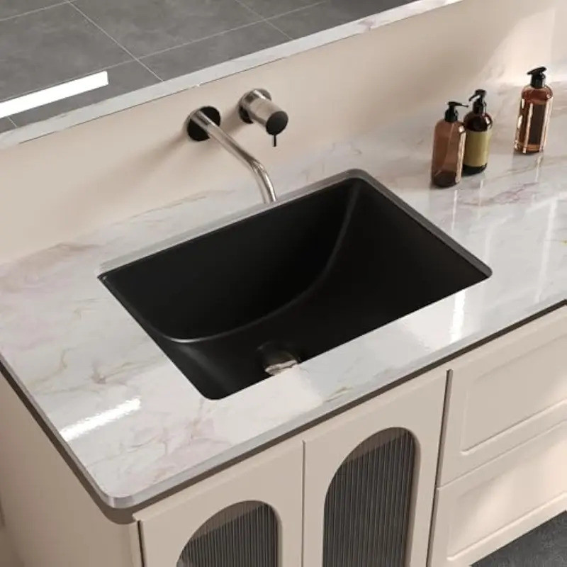Undermount Bathroom Sink,18 x 13 Rectangle Porcelain Finish Bathroom ...