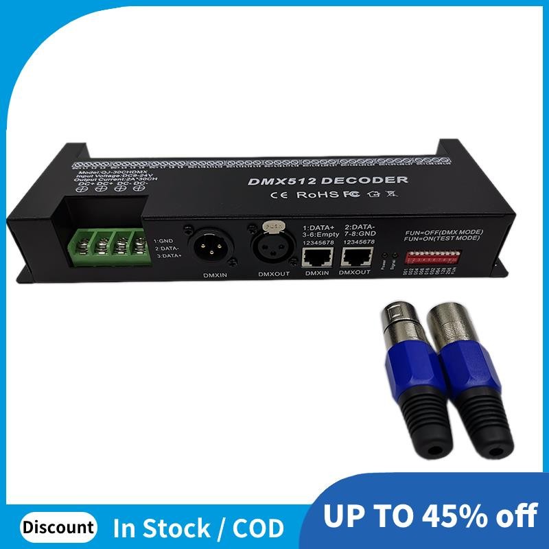 30 Channel RGB DMX512 Decoder LED Strip Controller 60A Dimmer PWM ...