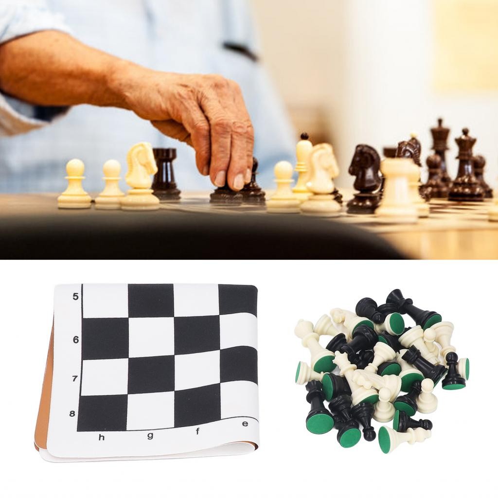 International Chess Set Non Slip Bottom Black White Pieces for Outdoor ...