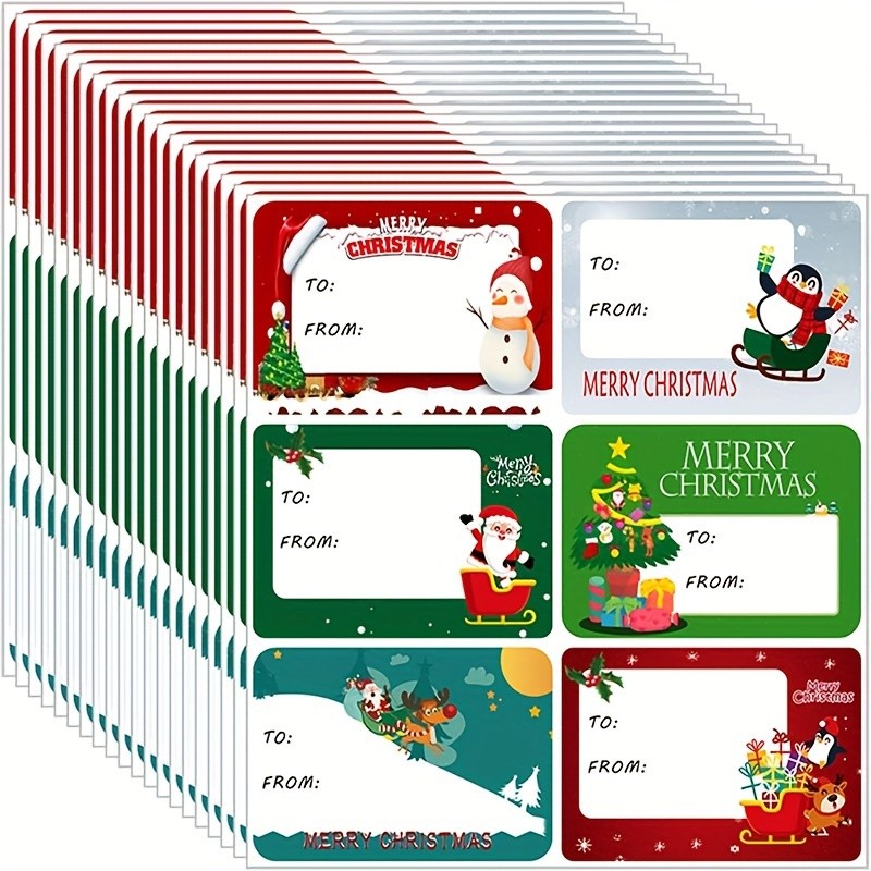20pcs Christmas Sticker Tags Self-Adhesive Paper Material with ...