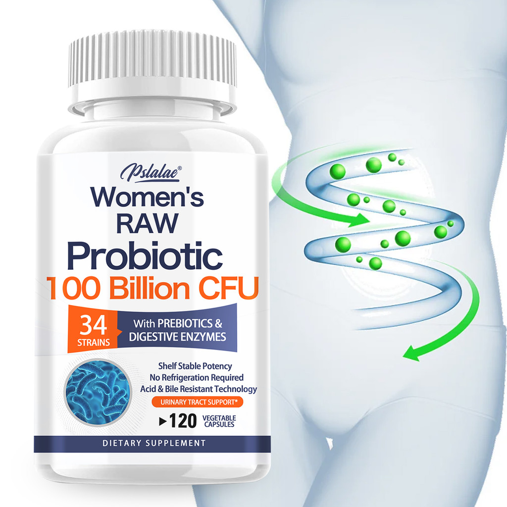Pslalae Women's RAW Probiotic 100 Billion CFU， Contains prebiotics and ...