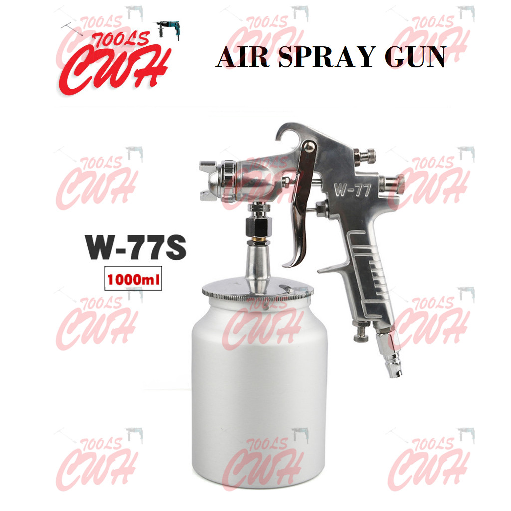 W77 1000ML Pneumatic AIR PAINT Spray Gun SUCTION TYPE SPRAYER PAINTING ...