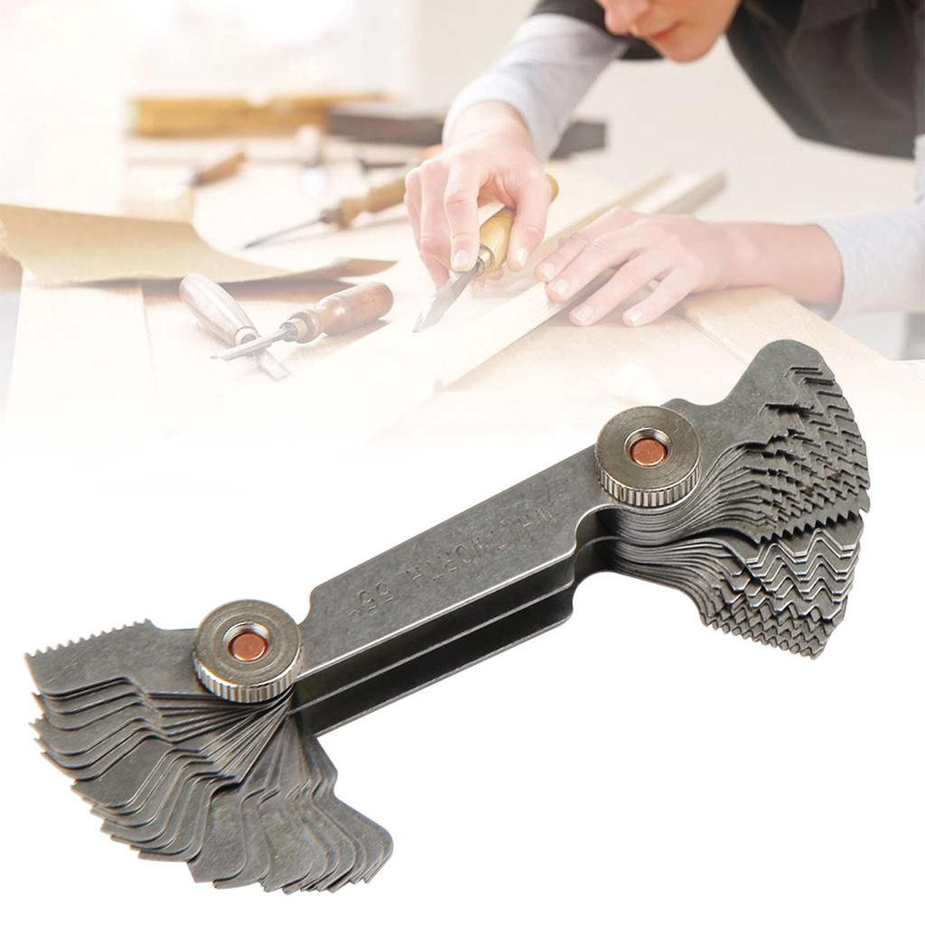 52 Pcs 55/60 Degree Stainless Steel Radius Fillet Gauge Measuring Gage ...