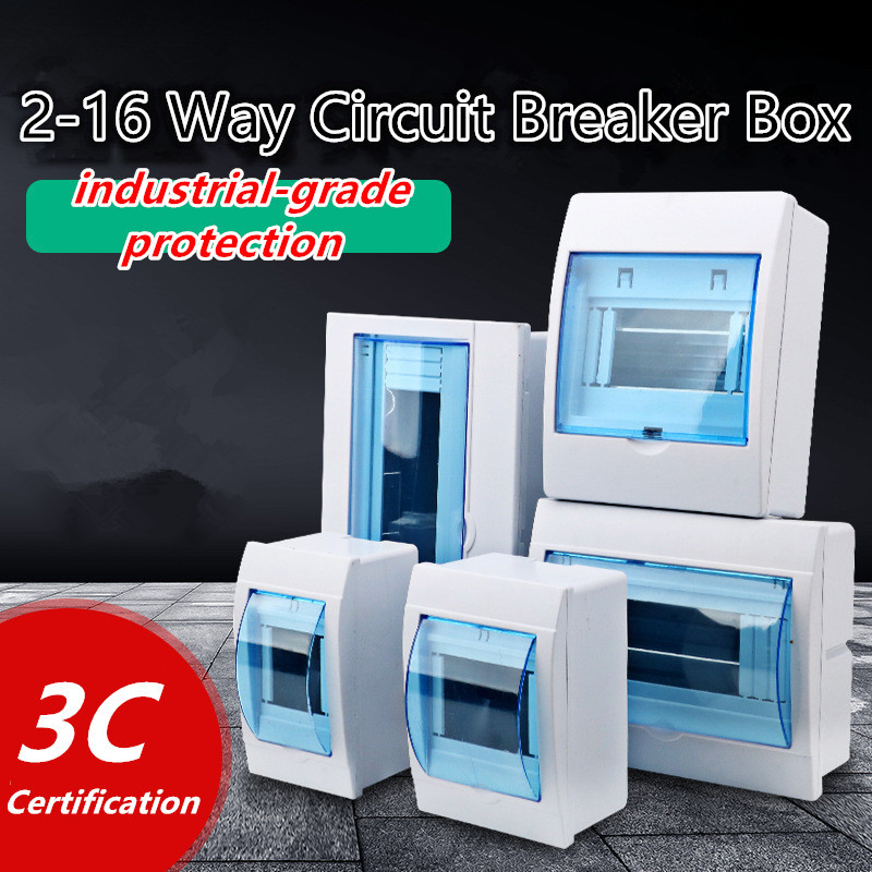 2-16 Way Circuit Breaker Box - Electric Panel Enclosure with Cover ...