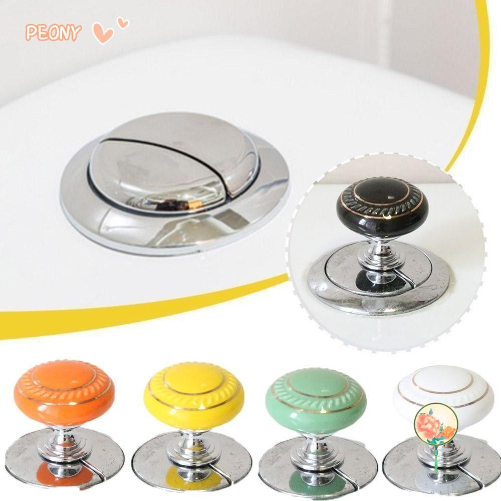 PEONY-HOME Round Shaped Toilet Tank Button, Labor-saving Universal ...