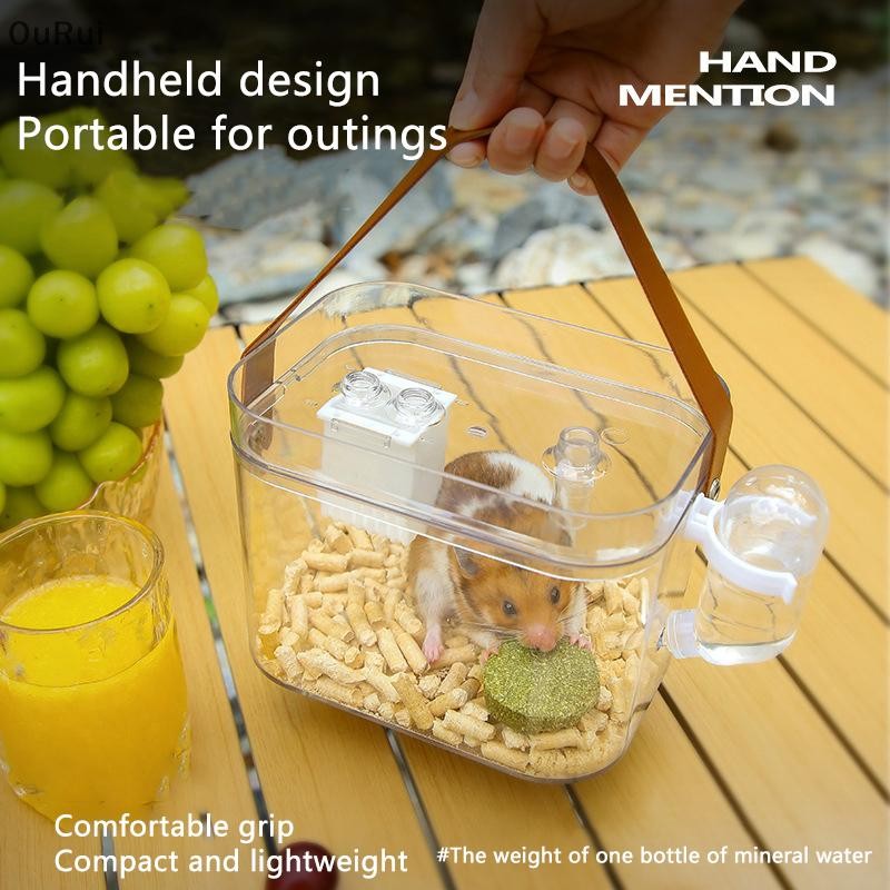 View of # OuRui # Hamster Outdoor Carrier Cage Portable Hamster Cage ...