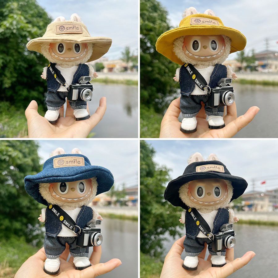 (Only Baby Clothes)17cm labubu clothes photographer set vinyl labubu ...