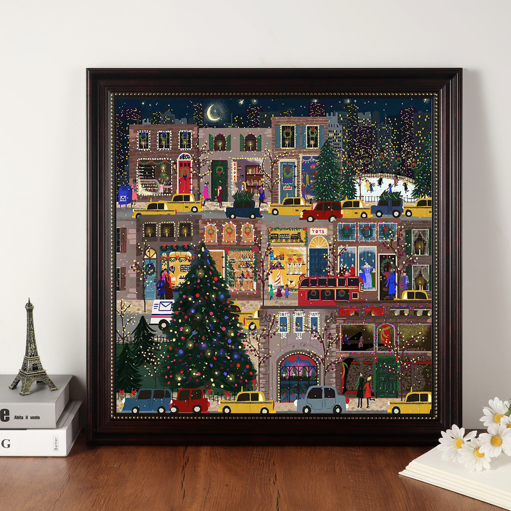 Christmas and winter lights jigsaw puzzle photo frame galison frame 70* ...