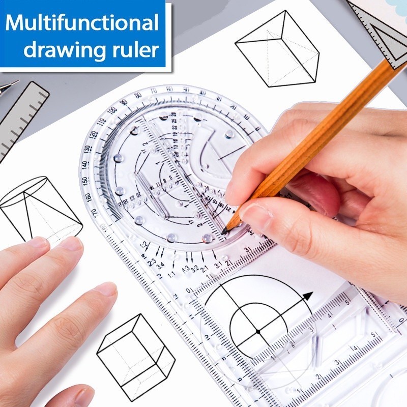 Rotating Multifunctional Quick Drawing Ruler Geometric Function Drawing ...