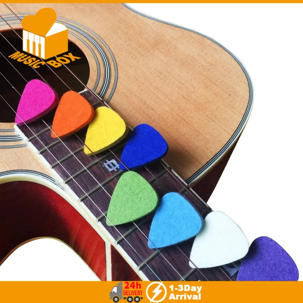 Murah Ukulele Colorful Wool Felt Picks Plectrum Instrument Accessories ...