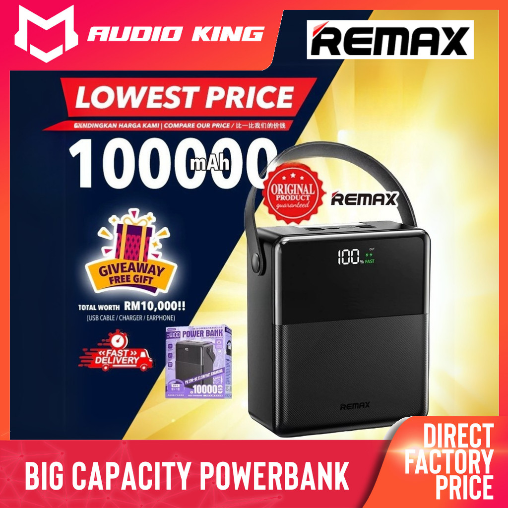 REMAX 100000mAh Power Bank 100k Powerbank Charger USB Type C Usb C ...